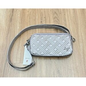NWT Lug Coupe XL Sling Belt Bag Metallic Gray Quilted Travel Crossbody
